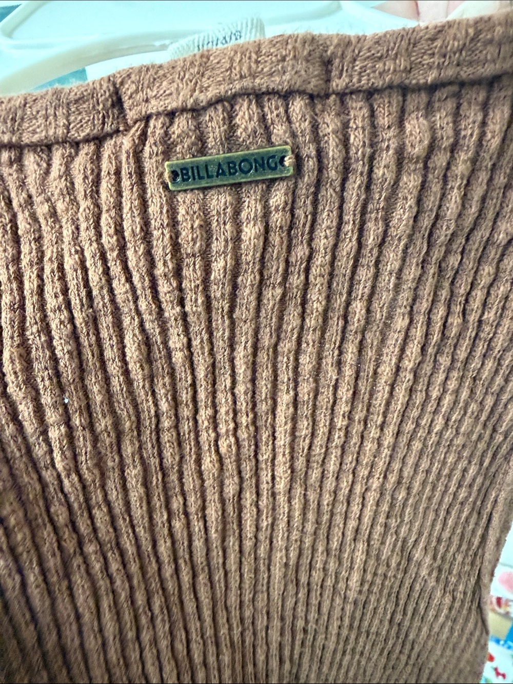Billabong Brown Ribbed Button-Front Tank - Picture 3 of 3